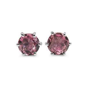   Carat Genuine Pink Tourmaline Sterling Silver Stud Earrings: Jewelry