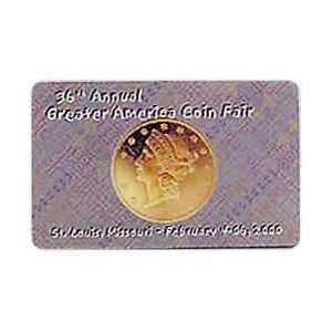  Collectible Phone Card: 5m 36th Greater America Coin Fair 