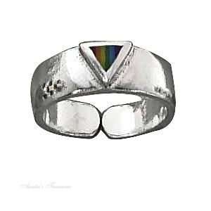  Sterling Silver Triangle Rainbow Toe Ring Jewelry