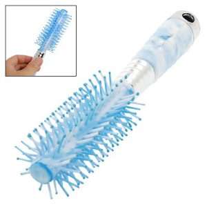   Blue Round Head Plastic Tooth Curly Hair Beauty Tool Roll Comb: Beauty