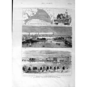   1875 REGATTA HAMBURG GERMANY BOATS ALSTER MAP YACHTS
