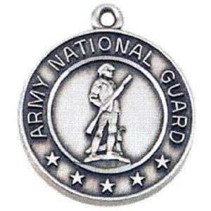  Army National Guard Sterling Silver Medal with 24 Inch 
