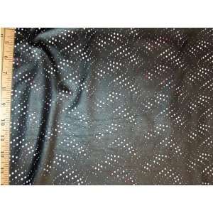 Black Stretch Faux Leather with Holes 2 yds Arts, Crafts 