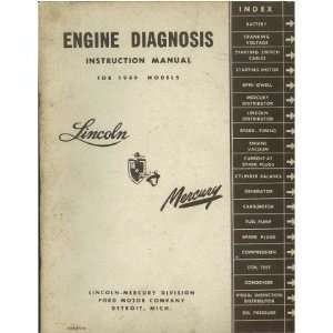  1949 LINCOLN MERCURY Engine Diagnosis Service Manual 