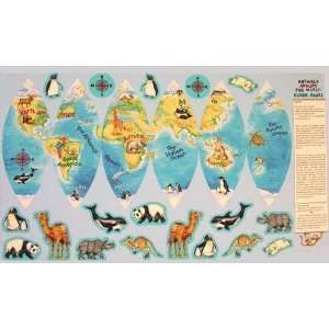  45 Wide Animals Around The World Continents Map Panel 