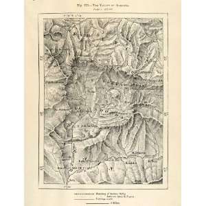 1882 Relief Line block Map Principality Valleys Andorra 