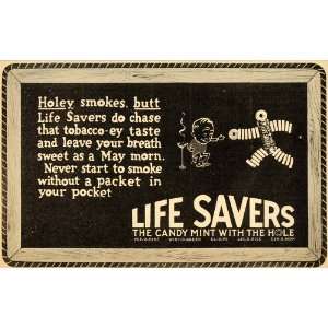  1920 Ad Life Savers Smoking Mint Fresh Breath Cigarette 