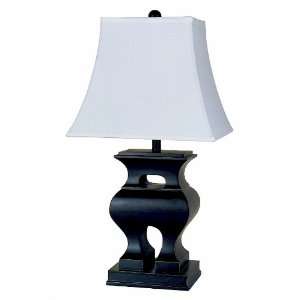 Traditional Table Lamp With White Lamp Shade And Table Lamp Base In 