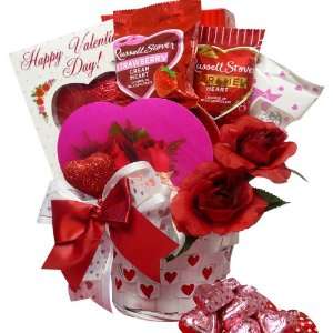 Heart To Heart Valentines Day Gift Basket of Chocolate and Treats