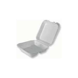  Foam Food Container with Hinged Lid 1 Compartment 6 in. x 