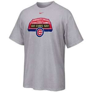   Nike Chicago Cubs Ash Wrigley Field Stadium T shirt: Sports & Outdoors