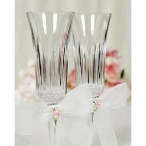Porcelain Rose Bouquet Wedding Toasting Glasses:  Kitchen 