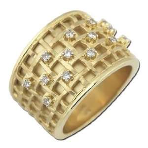  Net 14K Yellow Gold 0.24cttw Round Diamond Ring: Jewelry
