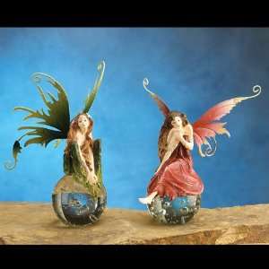  Green Tree Collection Pair of Dream Faires on Glass Balls 