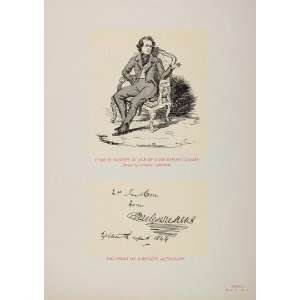  1900 Charles Dickens Autograph Lord Byrons Chair Print 