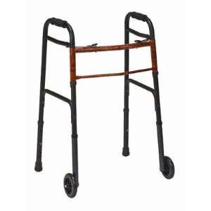 Mabis DMI 500 1045 Two Button Release Aluminum Folding Walker with Non 