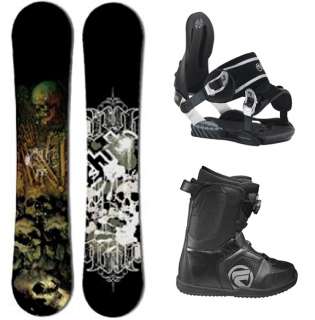 2012 DUB Skulls 155cm Snowboard BAMBOO ROCKER+Bindings+Flow BOA Boots 