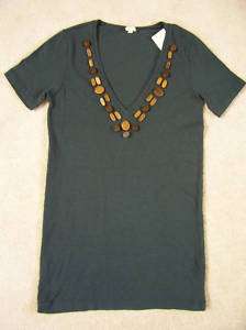 New J. Crew Wooden Necklace Tee Shirt NWT  