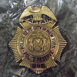   Captain Rank New York Reserve Police Badge Dieges & Clust Hallmark