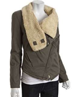 Marc New York olive cotton faux sherpa insulated jacket   up 