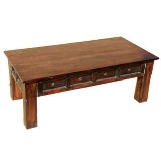 Sierra Solid Rosewood Iron Accent Sofa Cocktail Coffee Table Rustic 