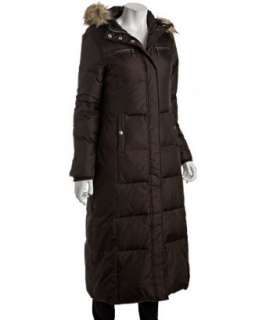 MICHAEL Michael Kors espresso quilted hooded long down jacket 