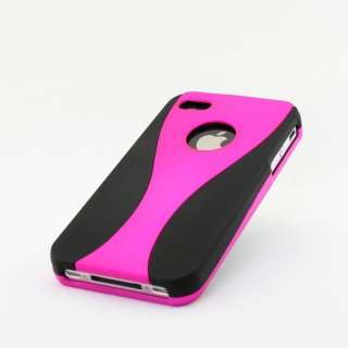 NEW HOT PINK 3 PART HARD CASE COVER FOR APPLE IPHONE 4G  