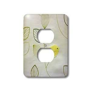   Bird On Textured Leaves   Light Switch Covers   2 plug outlet cover