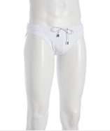 Dolce & Gabbana white tie waist swim briefs style# 315539501