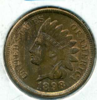 1898 INDIAN HEAD CENT   CHOICE BU   RED/BROWN  