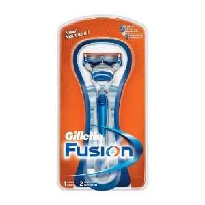 Gillette Fusion Razor with BONUS Travel Case (1Razor, 2Cartridges 