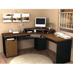  Bestar Hampton Corner Computer Desk w/ Keyboard Shelf 