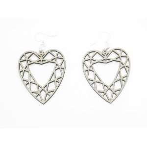  Natural Wood Guarded Heart Wooden Earrings GTJ Jewelry