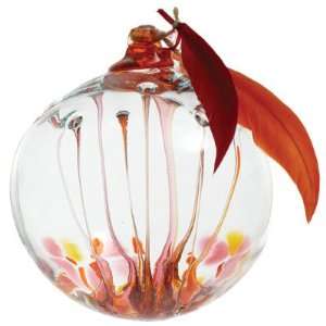 Kitras Art Glass   DREAM BALL   PINK & ORANGE   Hand Blown Art Glass 