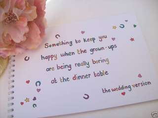 Childrens / Kids Wedding Activity Book   Gift Favours  