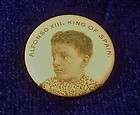 1896 ALFONSO XIII Pin WHITEHEAD HOAG Celluloid Pinback Advertising 