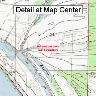 USGS Topographic Quadrangle Map   Horseshoe Lake, Arkansas (Folded 