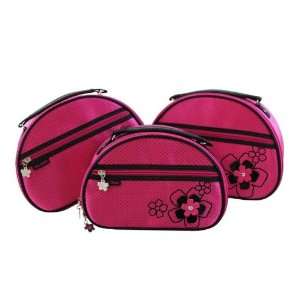  New Adorable Daisy Love Hot Pink Train Case  3 Piece Set 