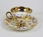 Vintage Rosina Footed Tea Cup with Saucer Bone China Gold Inner Border 