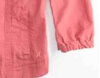 Hurley Avery Embroidered Logo Pink Coral Jacket Coat  