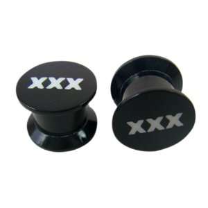 Fashion Plugs   Black Acrylic Triple X Ear Plugs (00g)   Ear Gauges (1 