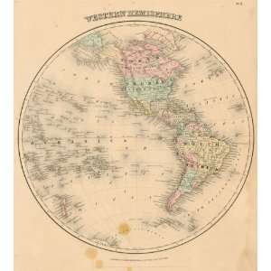  Colton 1855 Map of the Western Hemisphere