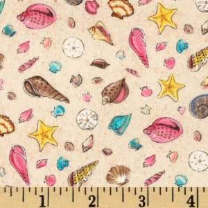  56 Wide Beach Babies Shells Sand Fabric By The Yard 