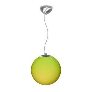   Collection 1 Light CFL Pendant, Satin Nickel Finish with Green/Yellow