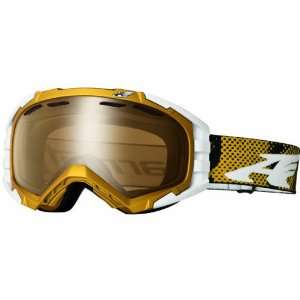 Arnette Gold Adult Mercenary Snow Racing Snowmobile Goggles Eyewear w 