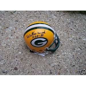  Willie Wood Autographed Mini Helmet   Hof 89: Sports 