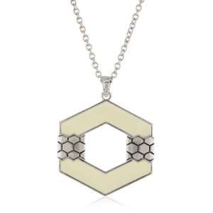 Belle Noel Palladium Plated Honey Hexagon Pendant
