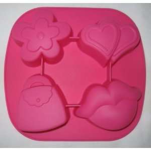   Pink Feminine Baking Mold Purse Mold Hearts Mold Flower Mold Lips Mold