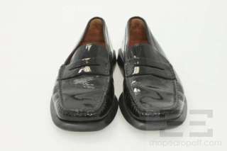 Tods Black Patent Leather Womens Penny Loafer Flats Size 8.5  