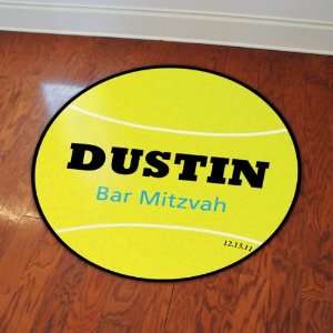  Bar Mitzvah Tennis Themed Floor Decal: Patio, Lawn 